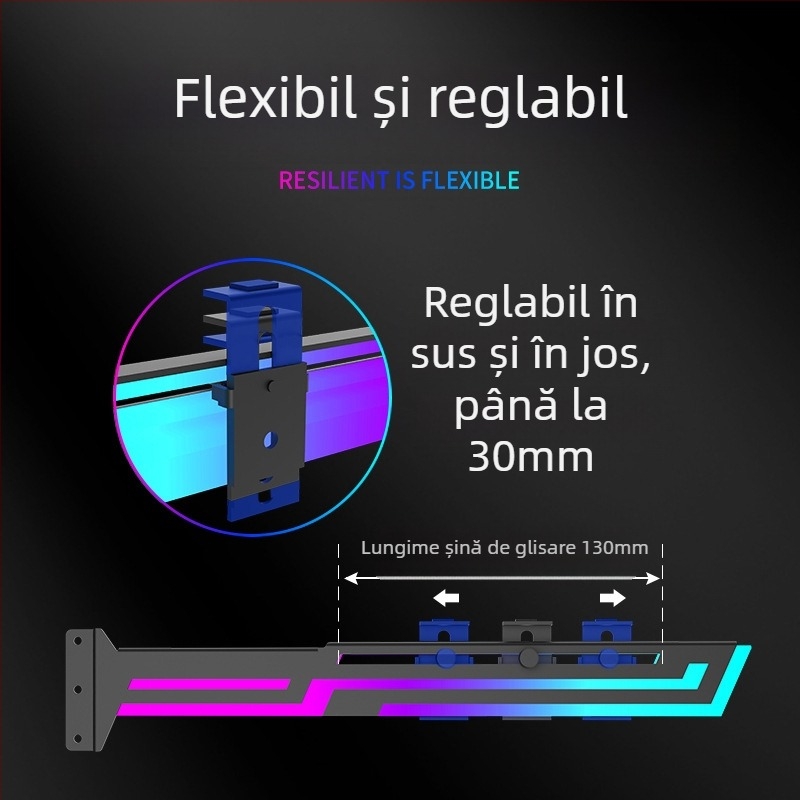 Suport pentru placă grafică 4090 ARGB Shengguang, mufă sincronă pentru placă grafică, montare verticală, suport pentru placă grafică desktop 3060