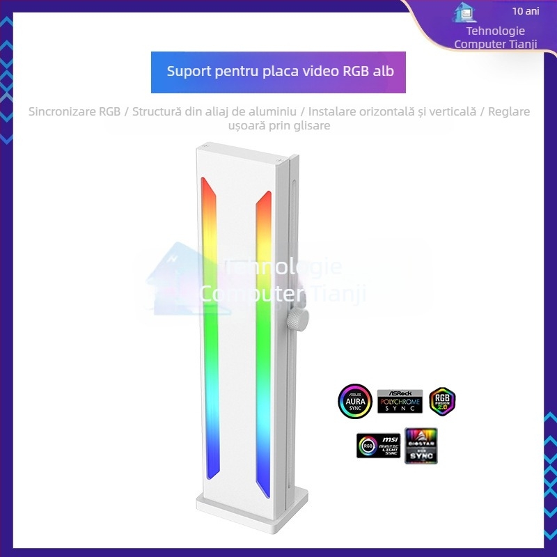 Suport pentru placă grafică 4090 ARGB Shengguang, mufă sincronă pentru placă grafică, montare verticală, suport pentru placă grafică desktop 3060