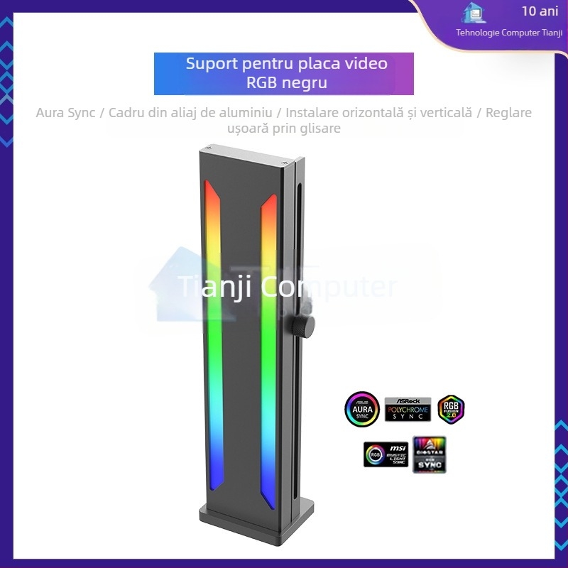 Suport pentru placă grafică 4090 ARGB Shengguang, mufă sincronă pentru placă grafică, montare verticală, suport pentru placă grafică desktop 3060