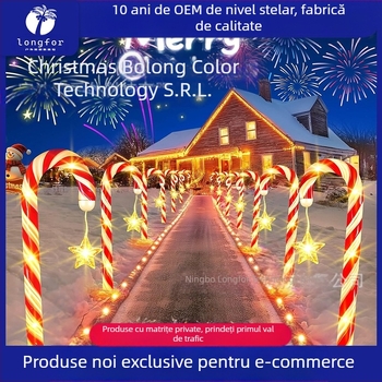 Lumini solare clasice, fierbinți, de vânzare, pentru bomboane de zahăr, decorațiuni de Crăciun, lumini de podea din ratan, lumini de sărbătoare pentru peisajul curții