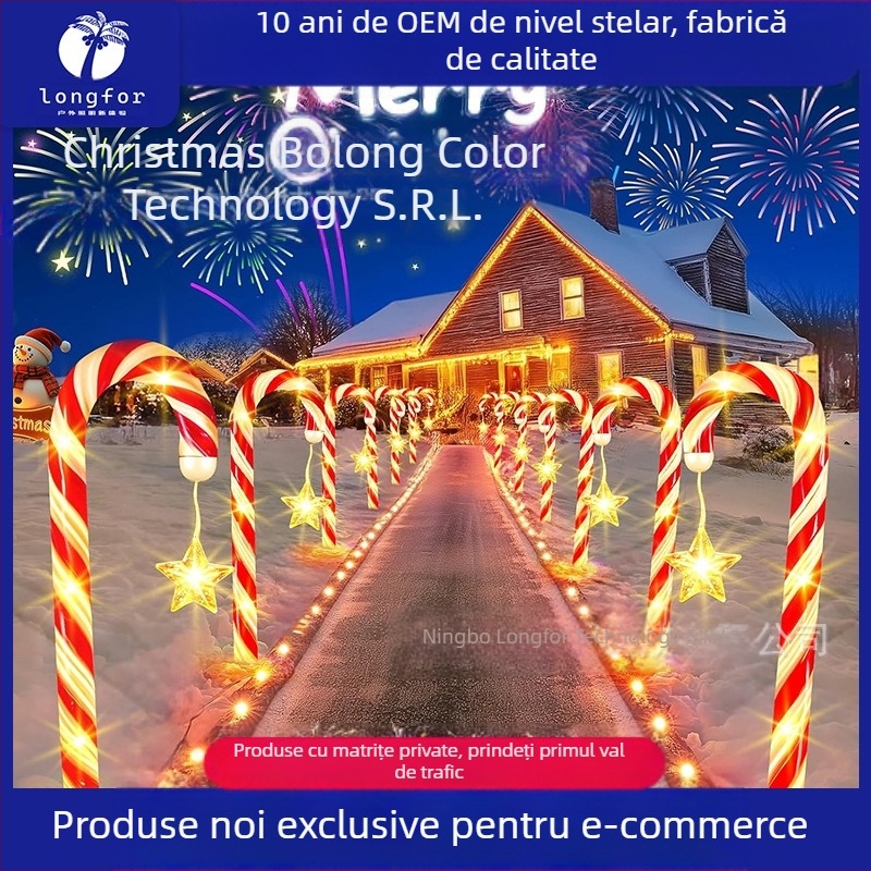 Lumini solare clasice, fierbinți, de vânzare, pentru bomboane de zahăr, decorațiuni de Crăciun, lumini de podea din ratan, lumini de sărbătoare pentru peisajul curții