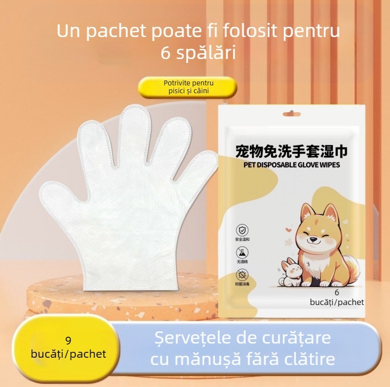 Șervețele umede pentru animale de companie, 80 de șervețele umede speciale, fără frecare, pentru pisici și câini, dezodorizante pentru părțile corpului