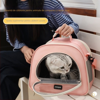 Rucsac pentru pisici, pentru plimbări cu animale de companie, geantă portabilă, rucsac pentru pisici la modă și aspectuos, geantă respirabilă pentru plimbări cu pisici