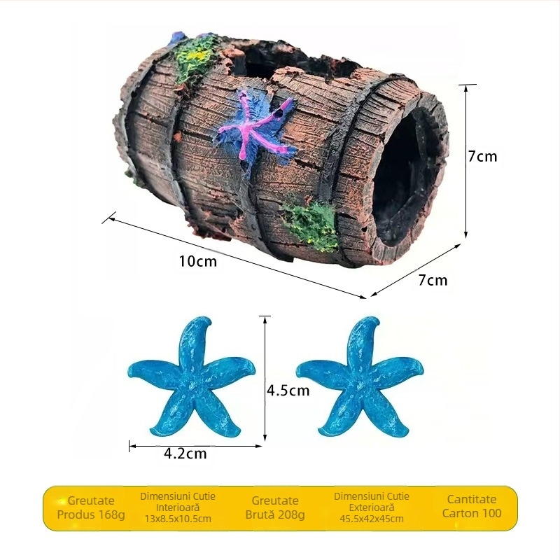 Acvariu rezervor de pești decorare pachet coral insula scoică găleată stâncă rășină artificială iarbă apă Coral Mountain
