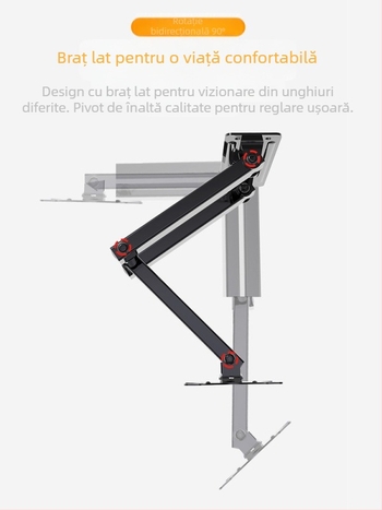 Suport monitor telescopic rotativ, montat pe perete, comutare ecran orizontală și verticală, universal, 17, 24, 27, 32 inch, montat pe perete