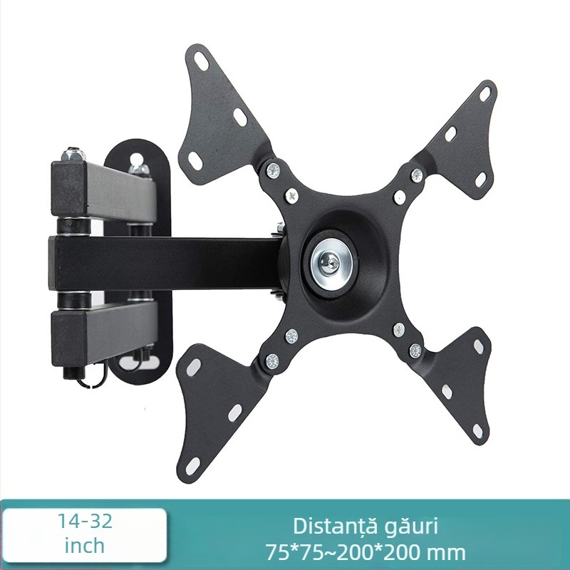 Suport monitor telescopic rotativ, montat pe perete, comutare ecran orizontală și verticală, universal, 17, 24, 27, 32 inch, montat pe perete