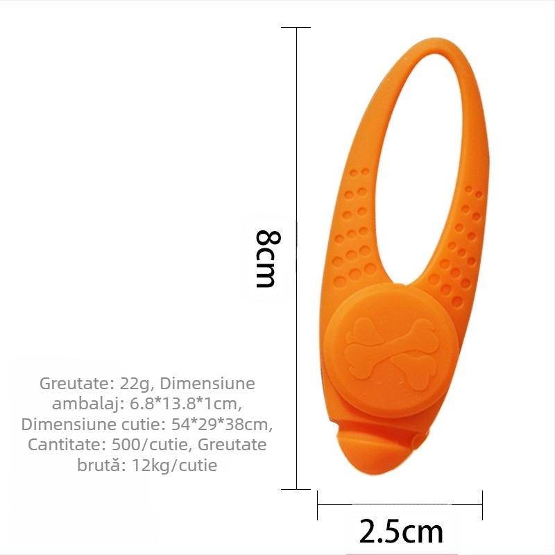 Pandantiv pentru animale de companie, pandantiv luminos cu LED din silicon pentru câini, etichetă pentru câini și pisici, accesorii anti-pierdere și anti-pierdere pentru animale de companie la ieșiri