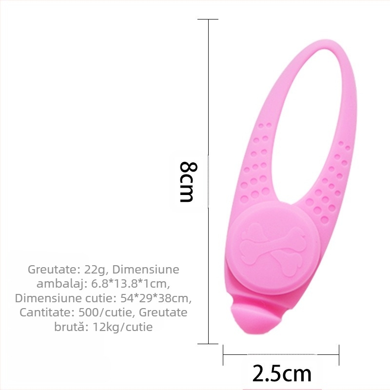 Pandantiv pentru animale de companie, pandantiv luminos cu LED din silicon pentru câini, etichetă pentru câini și pisici, accesorii anti-pierdere și anti-pierdere pentru animale de companie la ieșiri