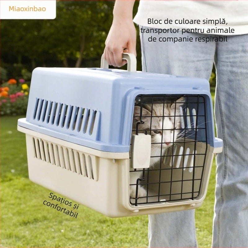 Cușcă de transport pentru pisici, cușcă de transport pentru pisici, cușcă pentru câini de mare capacitate, montată în mașină, cutie portabilă pentru transportul animalelor de companie, pentru câini de talie mică și mijlocie