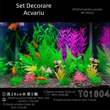 Set complet de amenajare a teritoriului pentru acvarii, simulare, iarbă de apă, costum de decorare pentru acvarii, plastic, alge marine artificiale, pachet leneș en-gros