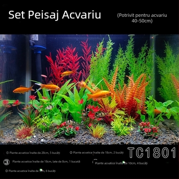 Set complet de amenajare a teritoriului pentru acvarii, simulare, iarbă de apă, costum de decorare pentru acvarii, plastic, alge marine artificiale, pachet leneș en-gros