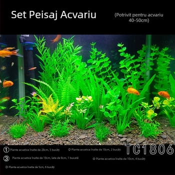 Set complet de amenajare a teritoriului pentru acvarii, simulare, iarbă de apă, costum de decorare pentru acvarii, plastic, alge marine artificiale, pachet leneș en-gros