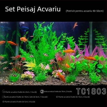 Set complet de amenajare a teritoriului pentru acvarii, simulare, iarbă de apă, costum de decorare pentru acvarii, plastic, alge marine artificiale, pachet leneș en-gros