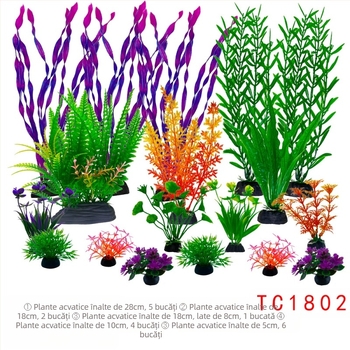 Set complet de amenajare a teritoriului pentru acvarii, simulare, iarbă de apă, costum de decorare pentru acvarii, plastic, alge marine artificiale, pachet leneș en-gros