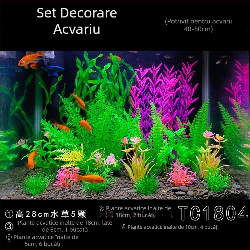 Set complet de amenajare a teritoriului pentru acvarii, simulare, iarbă de apă, costum de decorare pentru acvarii, plastic, alge marine artificiale, pachet leneș en-gros