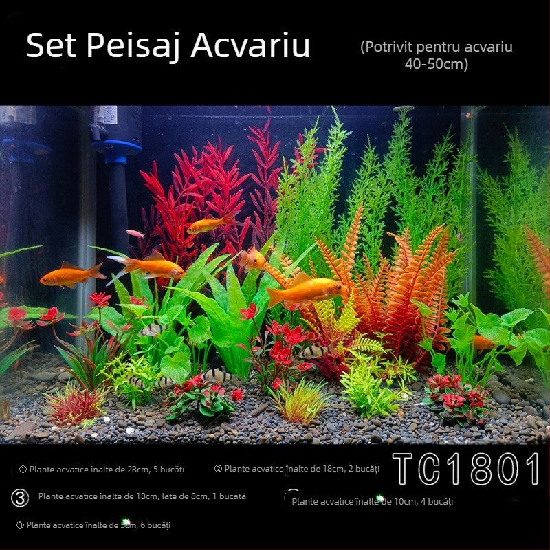 Set complet de amenajare a teritoriului pentru acvarii, simulare, iarbă de apă, costum de decorare pentru acvarii, plastic, alge marine artificiale, pachet leneș en-gros
