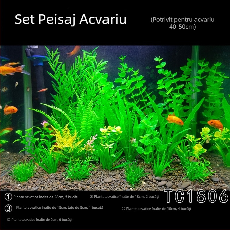 Set complet de amenajare a teritoriului pentru acvarii, simulare, iarbă de apă, costum de decorare pentru acvarii, plastic, alge marine artificiale, pachet leneș en-gros