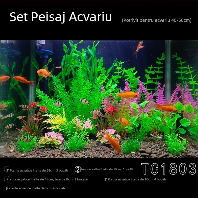 Set complet de amenajare a teritoriului pentru acvarii, simulare, iarbă de apă, costum de decorare pentru acvarii, plastic, alge marine artificiale, pachet leneș en-gros