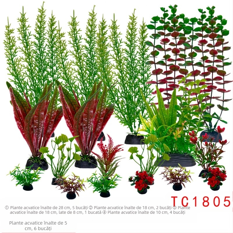 Set complet de amenajare a teritoriului pentru acvarii, simulare, iarbă de apă, costum de decorare pentru acvarii, plastic, alge marine artificiale, pachet leneș en-gros