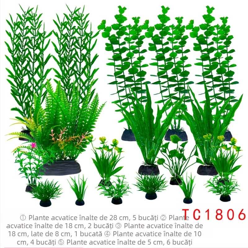 Set complet de amenajare a teritoriului pentru acvarii, simulare, iarbă de apă, costum de decorare pentru acvarii, plastic, alge marine artificiale, pachet leneș en-gros