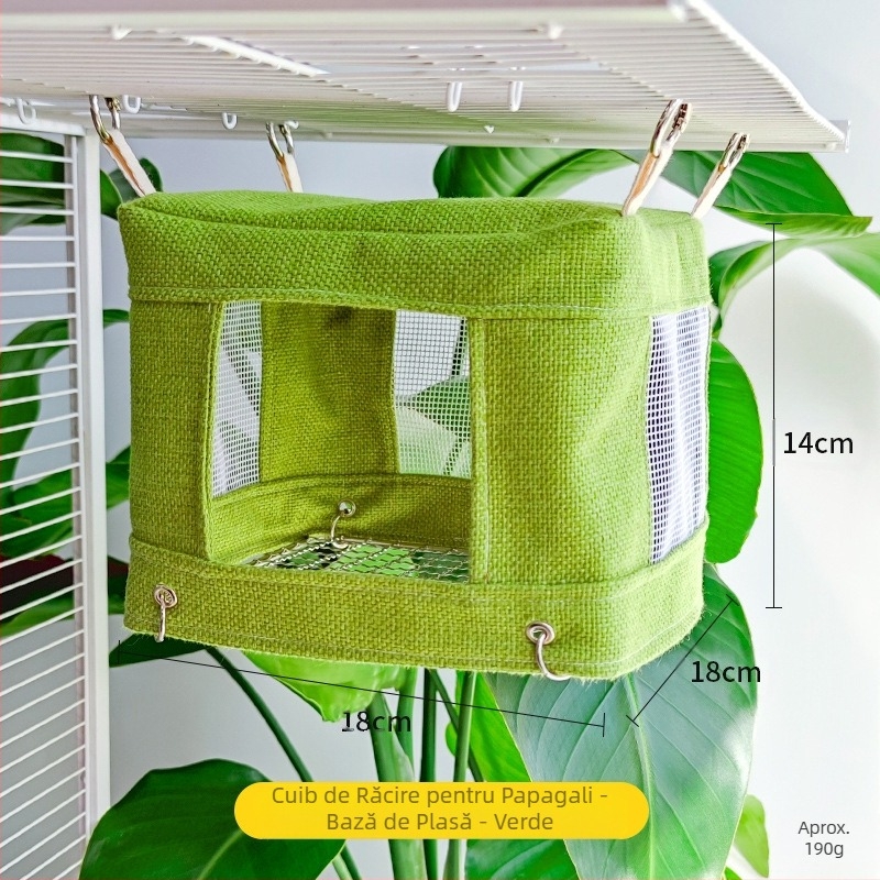Papagal din oțel inoxidabil plasă de jos casă răcoroasă vară cuib de pasăre agățat cuib de pasăre respirabil plasă de jos cuib cort de dormit pasăre jucărie