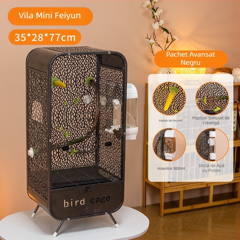 Noua colivie transparentă pentru papagal, colivie panoramică din acril, rezistentă la stropire, ornamentală pentru vilă, casă, colivie pentru păsări, cu ridicata