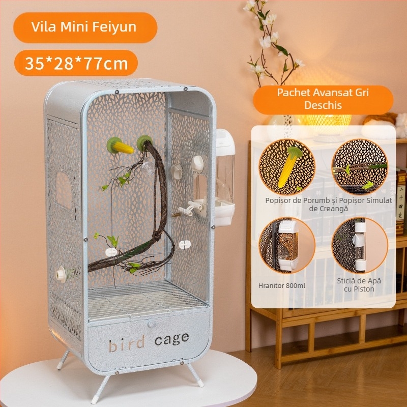 Noua colivie transparentă pentru papagal, colivie panoramică din acril, rezistentă la stropire, ornamentală pentru vilă, casă, colivie pentru păsări, cu ridicata