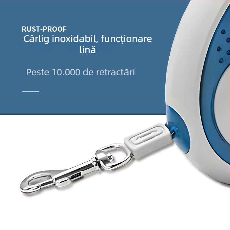 Lesă pentru câini din stoc, lesă retractabilă automată, lanț pentru câini de talie medie și mare, lesă anti-pierdere