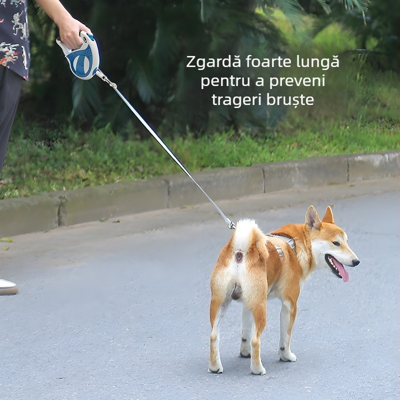 Lesă pentru câini din stoc, lesă retractabilă automată, lanț pentru câini de talie medie și mare, lesă anti-pierdere