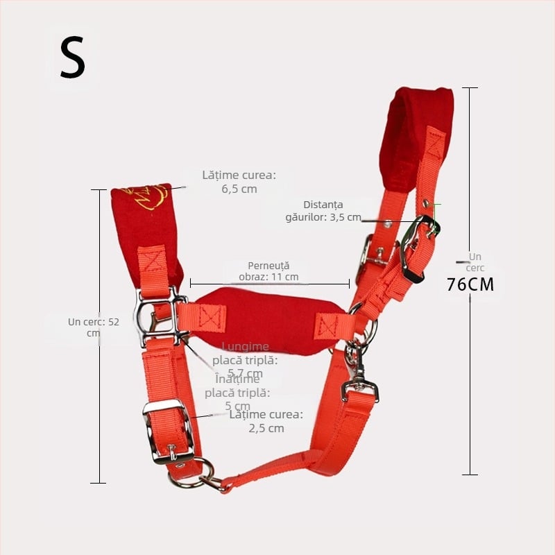 Căpăstru pentru cai, ham durabil și reglabil pentru cai mici și mari, potrivit pentru călărie