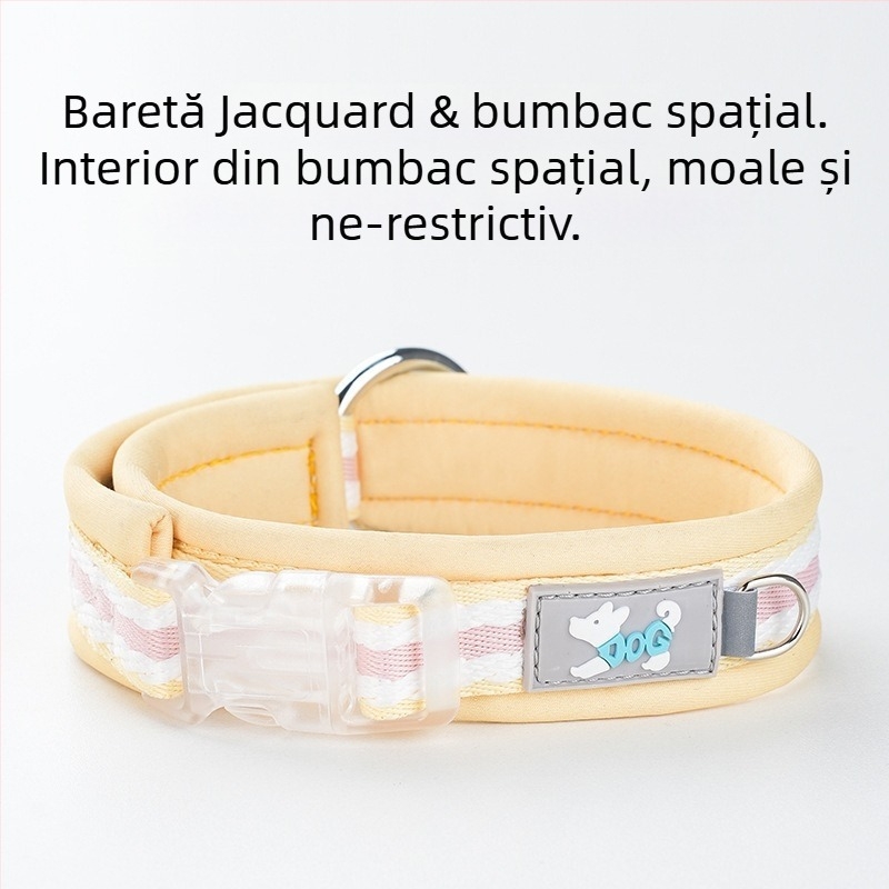 Zgardă pentru câini transfrontalieră, din bumbac spațial, respirabilă, rezistentă la explozii, potrivită pentru zgărzi de câini de mărime medie