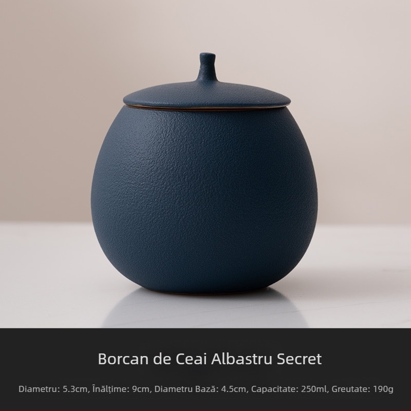 Bej ceramică ceai cutie goală cutie mică sigilată uz casnic ceai negru Pu'Er Longjing ceai cutie de depozitare rezistent la umiditate cutie de depozitare