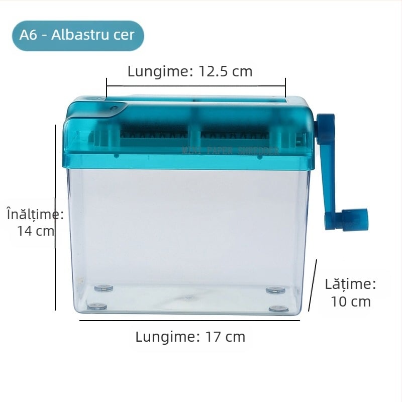 Distrugător manual A4 mare pentru acasă, cu manivelă, silențios, portabil, pentru birou, pentru birou mic, distrugător de documente, benzi de confidențialitate