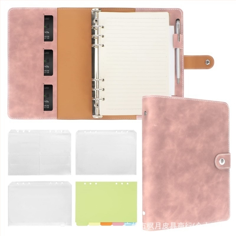 Husă de caiet din piele în stil japonez, cu clipsuri pentru foi libere, la modă, cu clipsuri din piele, husă de protecție pentru caiet, pentru bărbați și femei