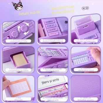 Nu cumpărați pentru comerț electronic intern】Cutie de papetărie multifuncțională, penar original Sanrio pentru fete cu lacăt cu combinație și mecanism
