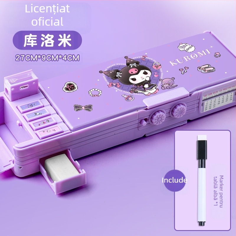 Nu cumpărați pentru comerț electronic intern】Cutie de papetărie multifuncțională, penar original Sanrio pentru fete cu lacăt cu combinație și mecanism