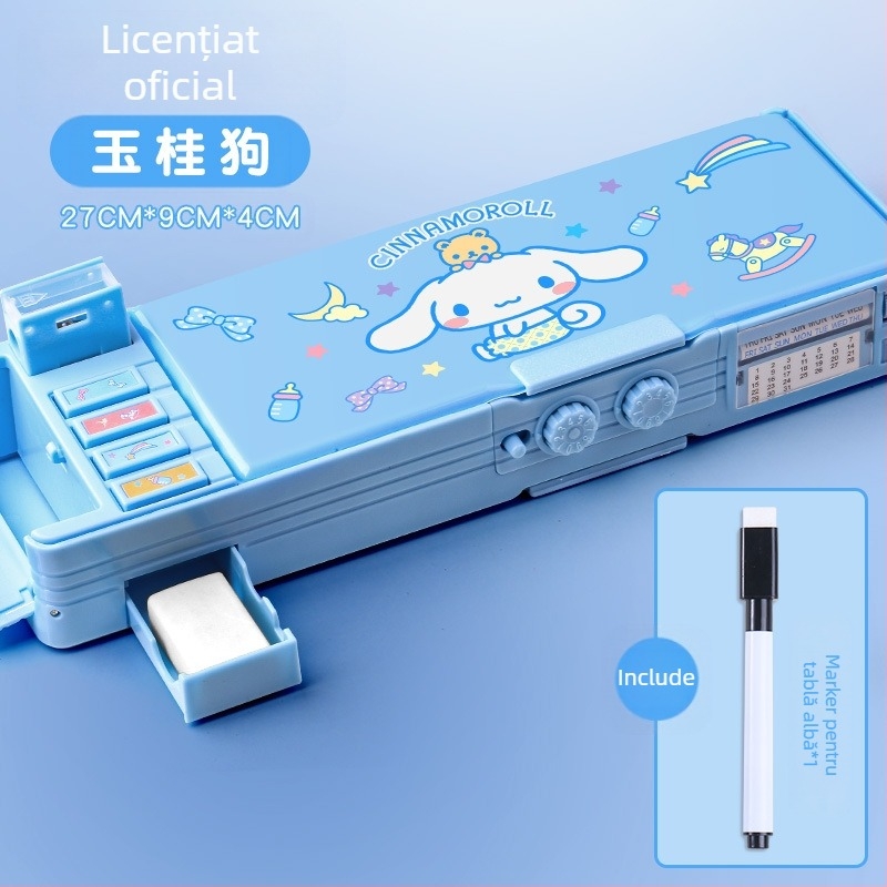 Nu cumpărați pentru comerț electronic intern】Cutie de papetărie multifuncțională, penar original Sanrio pentru fete cu lacăt cu combinație și mecanism