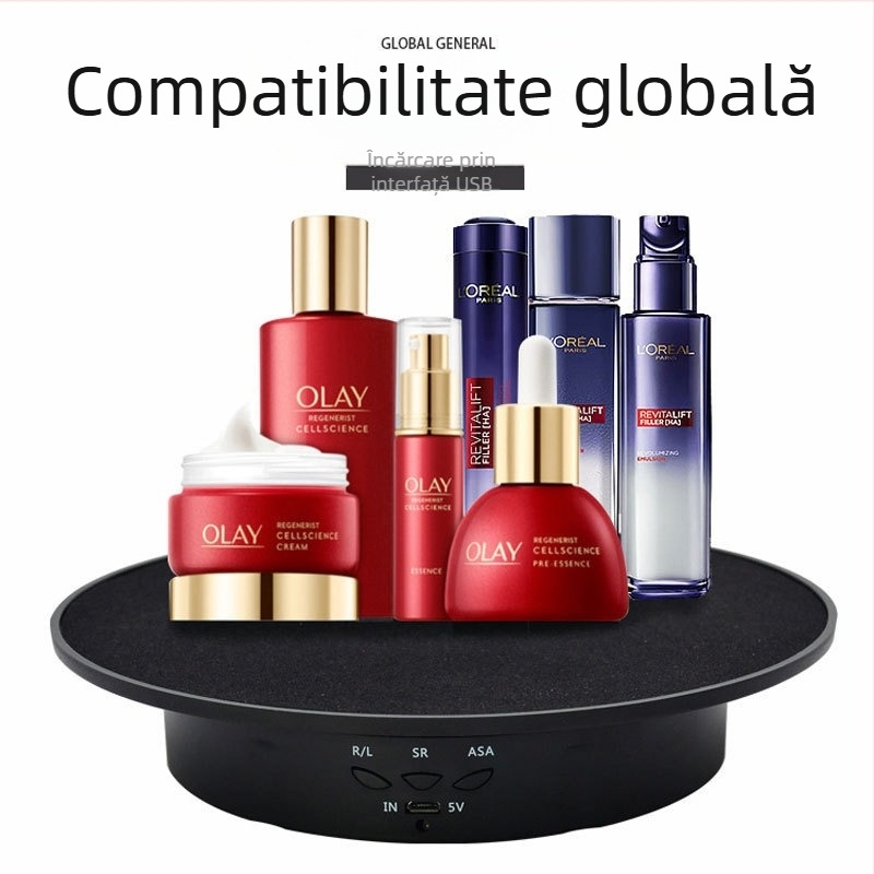 Placă de afișare rotativă electrică inteligentă de 20 cm, suport static pentru oglindă, sarcină de 8 kg pentru fotografie și filmare video live