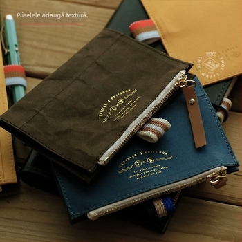 Geantă de depozitare cu fermoar Multi-TN, accesorii, DuPont, hârtie de călătorie, carte de călătorie, piele de vacă spălată, bancnote, geantă înconjurătoare