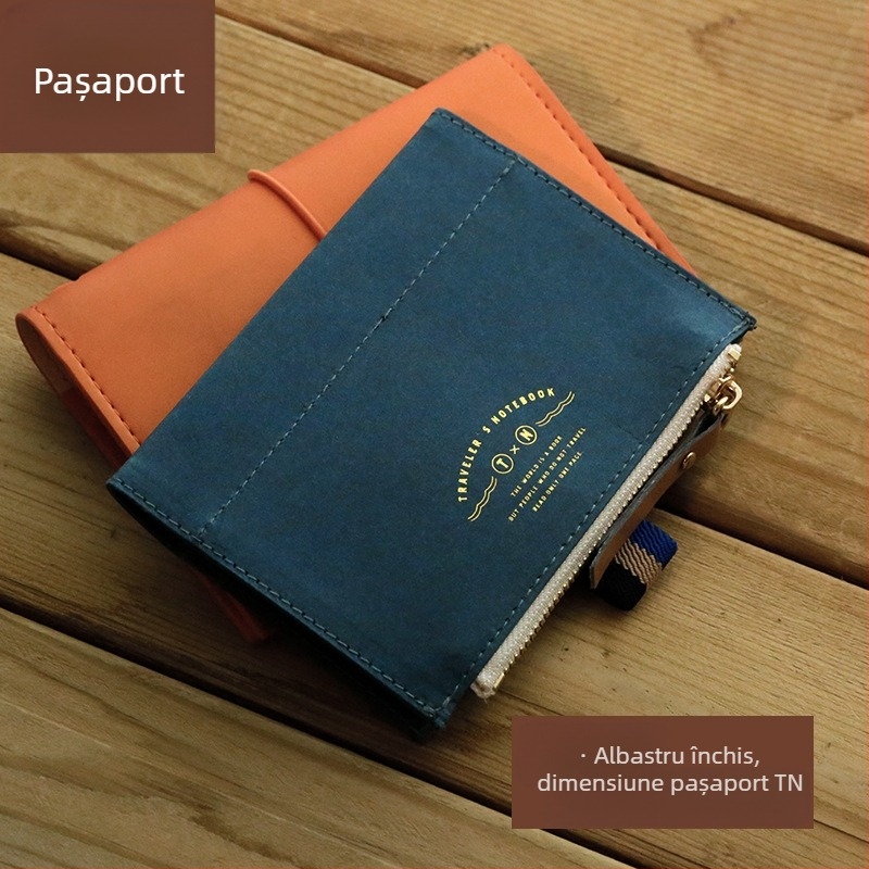 Geantă de depozitare cu fermoar Multi-TN, accesorii, DuPont, hârtie de călătorie, carte de călătorie, piele de vacă spălată, bancnote, geantă înconjurătoare