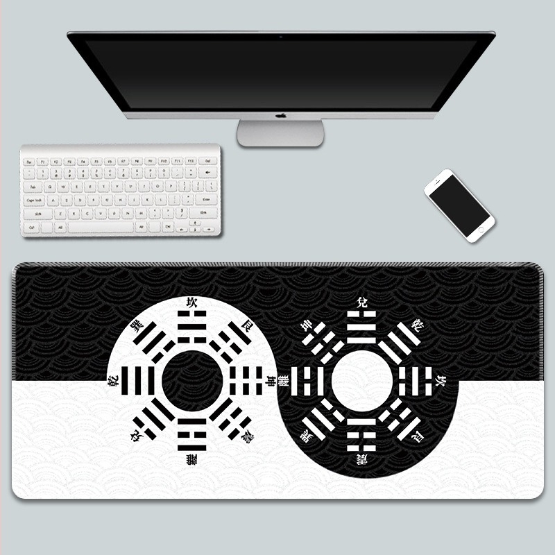 Covoraș de mouse Yin și Yangyu, extra mare, rezistent la pete, cu imagini Tai Chi, din cauciuc, pentru birou, Ozon CrossBorder, lavabil cu tastatură Amazon