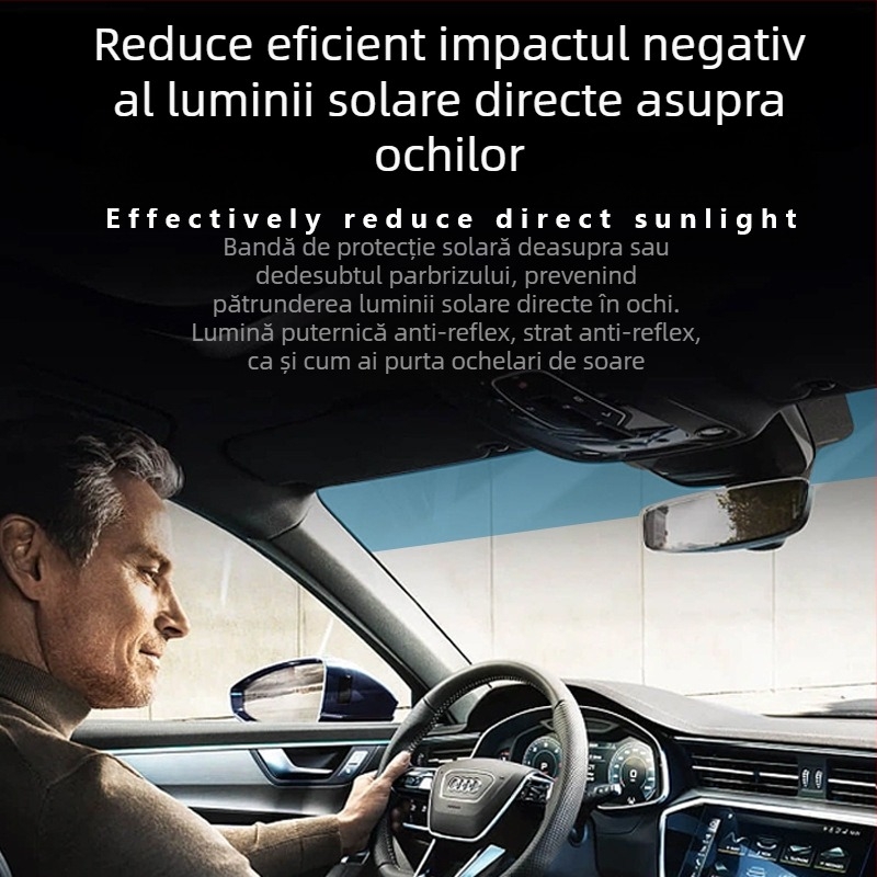 Folie parasolar față, Folie izolatoare reflectorizantă, Bandă decorativă, Parasolar, Parbriz semiremorcă, Folie de protecție solară pentru camion