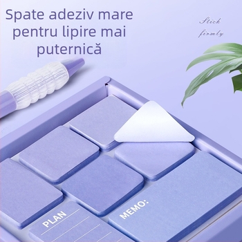 Notițe autocolante cu fard de pleoape pentru elevi de școală primară și gimnazială, cu culori intense, pentru uz la birou de n ori, cu aderență puternică.