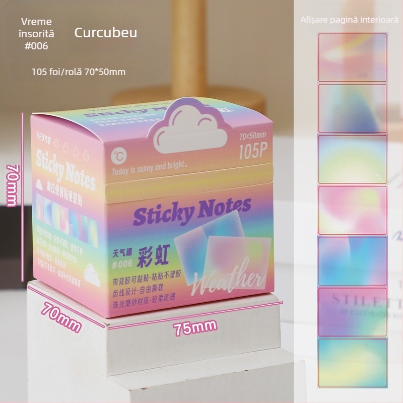 Notițe Post-it transparente sidefate, detașabile, autocolant Morandi Index, autocolant pentru notițe studenți, autocolant autocolant autocolant autocolant autocolant