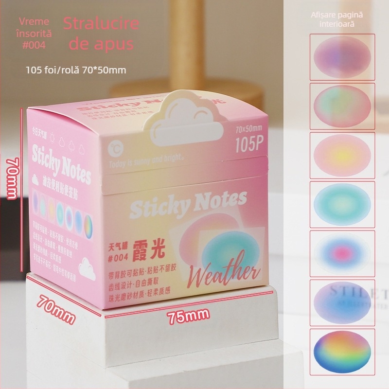 Notițe Post-it transparente sidefate, detașabile, autocolant Morandi Index, autocolant pentru notițe studenți, autocolant autocolant autocolant autocolant autocolant