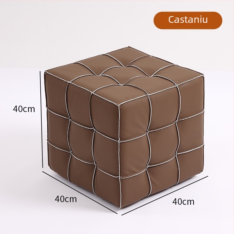 Vânzare directă din fabrică, scaun cub Rubik, scaun pentru canapea, sufragerie, simplu, ușor, din piele de lux, scaun mic, scaun pentru schimbarea pantofilor
