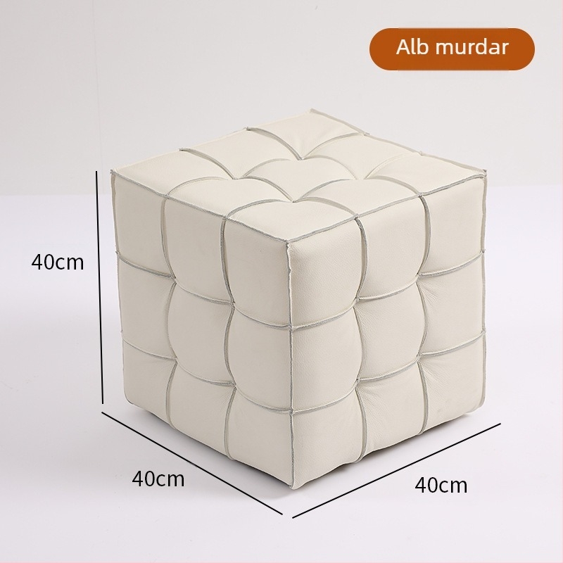 Vânzare directă din fabrică, scaun cub Rubik, scaun pentru canapea, sufragerie, simplu, ușor, din piele de lux, scaun mic, scaun pentru schimbarea pantofilor