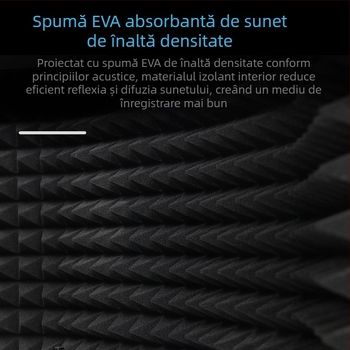 Microfon cu condensator karaoke live, izolație fonică din bumbac, absorbție fonică din bumbac, en-gros, placă de izolare fonică pentru microfon, ecran rezistent la vânt, capac izolator fonic cu cinci uși