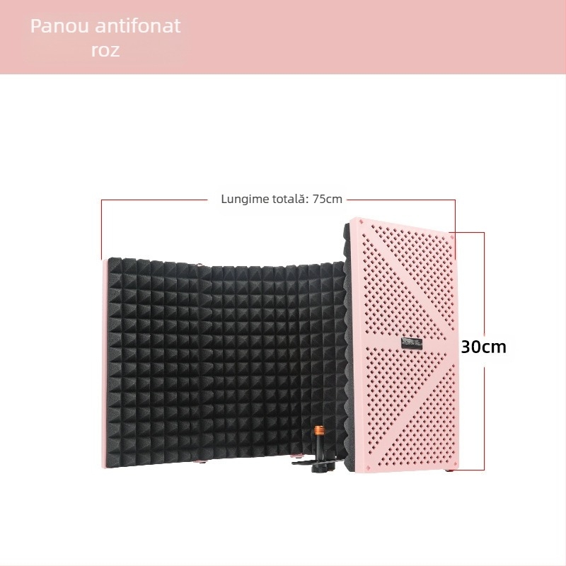 Microfon cu condensator karaoke live, izolație fonică din bumbac, absorbție fonică din bumbac, en-gros, placă de izolare fonică pentru microfon, ecran rezistent la vânt, capac izolator fonic cu cinci uși