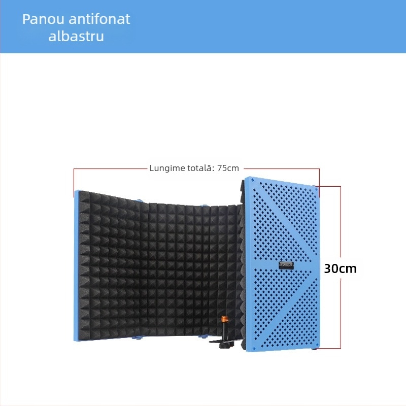 Microfon cu condensator karaoke live, izolație fonică din bumbac, absorbție fonică din bumbac, en-gros, placă de izolare fonică pentru microfon, ecran rezistent la vânt, capac izolator fonic cu cinci uși